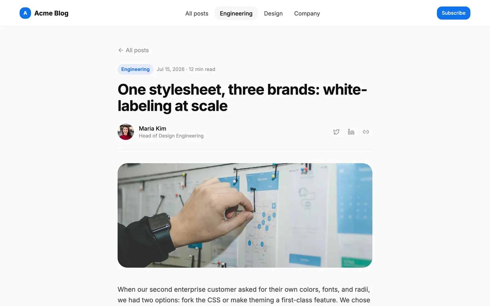 Blog — Article page preview