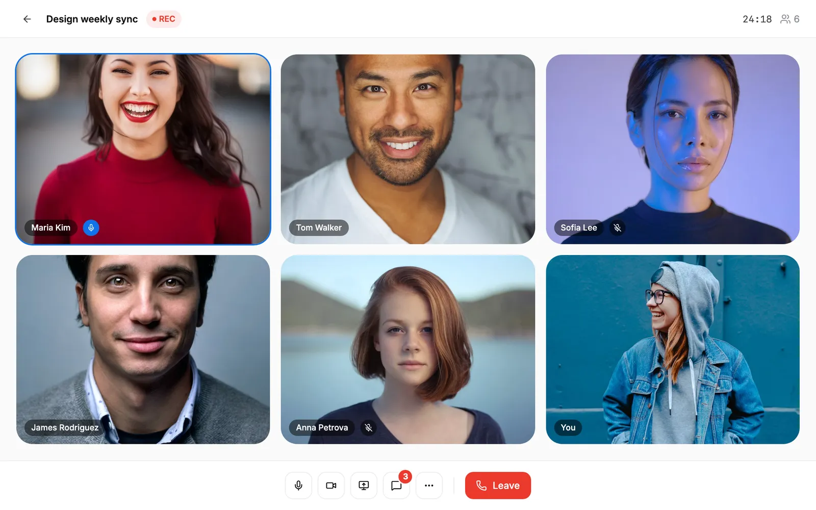 Chat — Video call page preview
