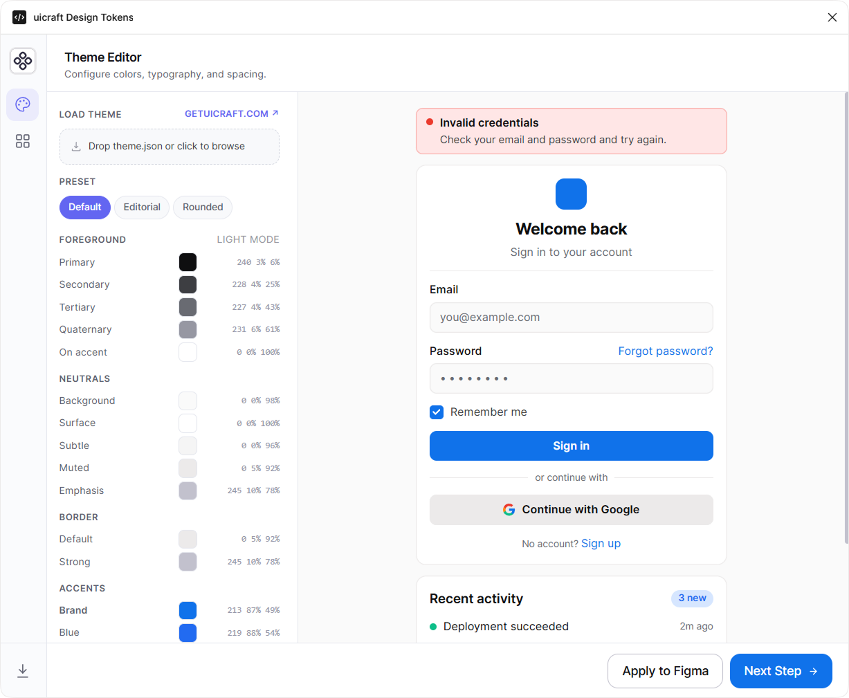 Veritheme Figma plugin generating components with bound variables